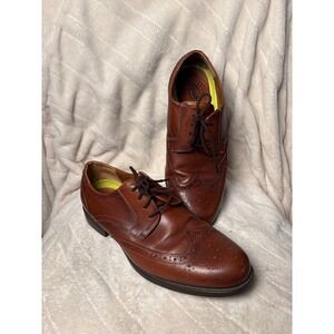 Florsheim Mens Brown Leather Wingtip Oxford Dress Shoes Comfortech Size 9.5 EEE